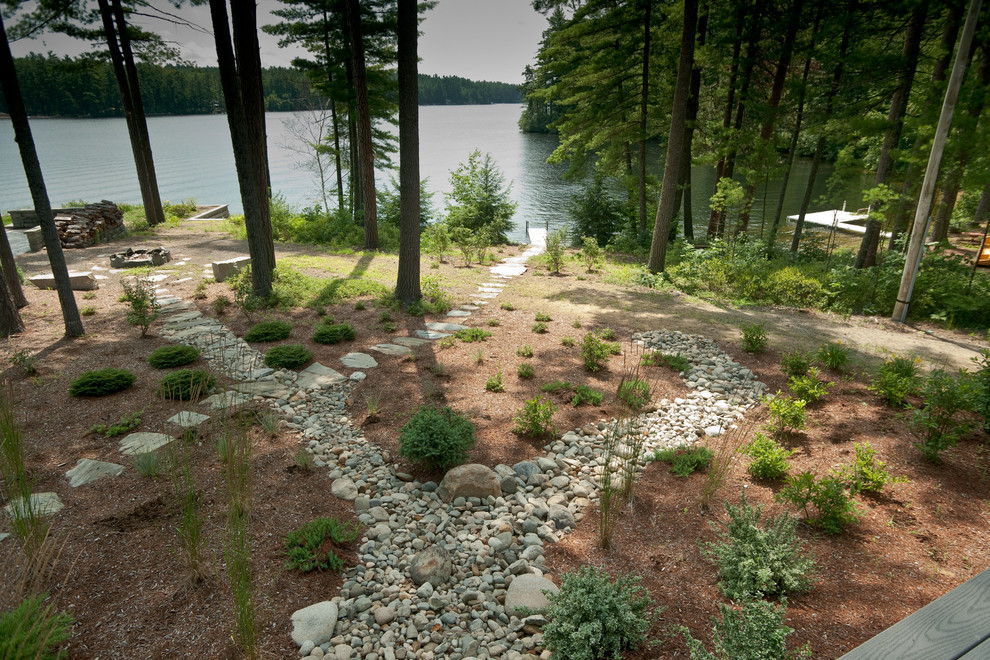 Lakeside landscape Rustic Landscape Portland Maine by Salmon