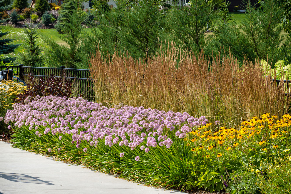 Design ideas for a classic full sun garden for summer in Milwaukee.