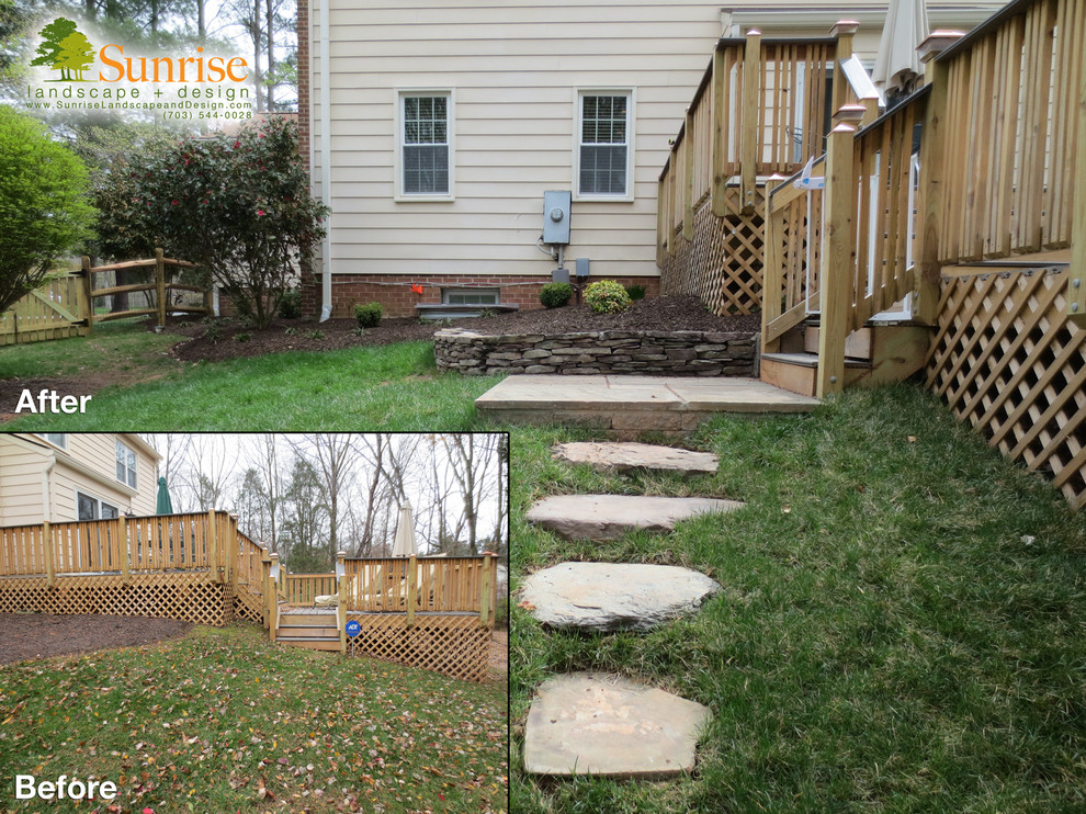 Design ideas for a medium sized traditional back garden in DC Metro with a garden path and natural stone paving.