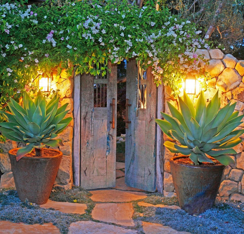 Inspiration for a contemporary garden in Santa Barbara with a garden path.