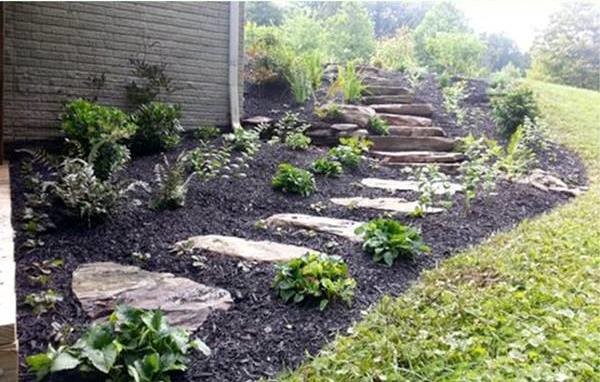Design ideas for a mid-sized full sun side yard stone landscaping in DC Metro.