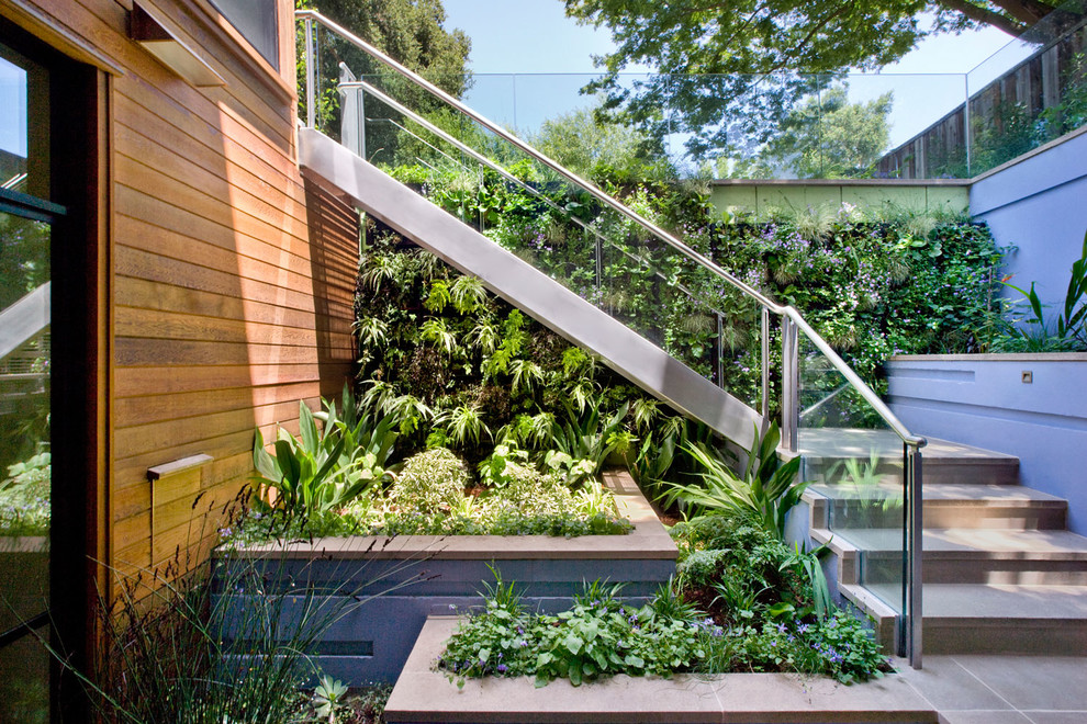 Ispirazione per un giardino minimal con scale
