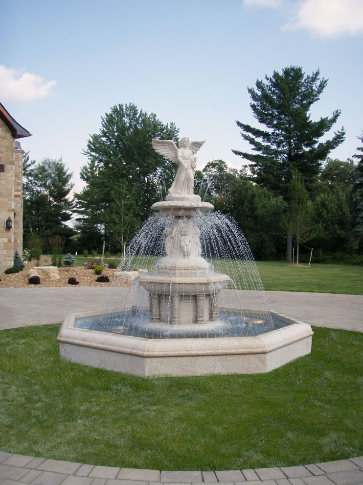 Large Angel Estate Fountain Traditional Landscape Milwaukee by