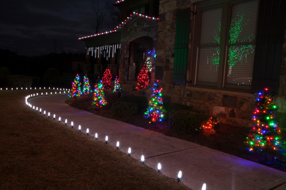 LED Outdoor Christmas Lighting Traditional Landscape Atlanta by