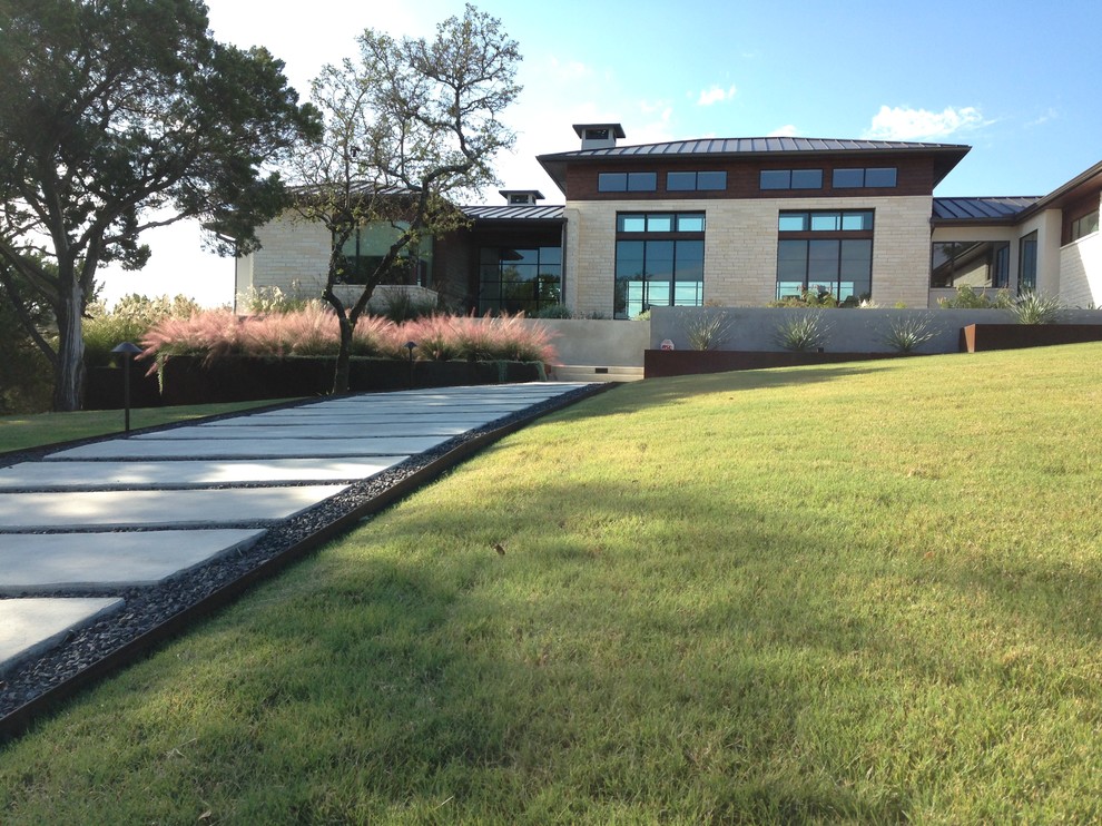 Long Canyon Austin Modern New Home and Courtyard Modern Landscape