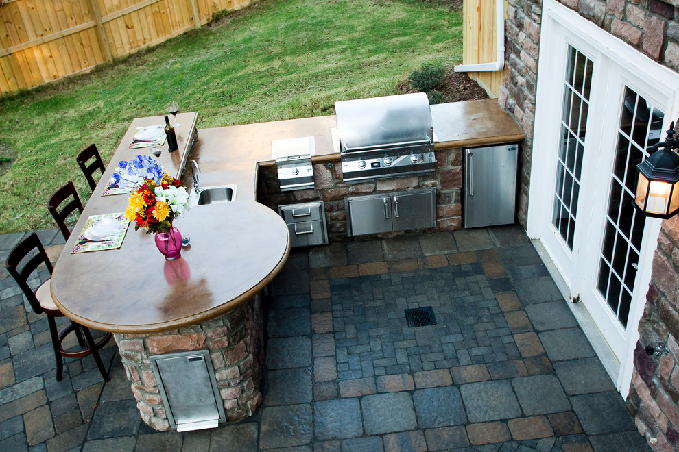 Inspiration for a medium sized contemporary back patio in DC Metro with concrete paving.