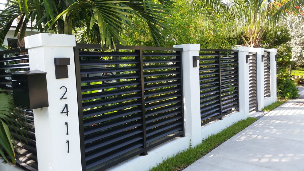 Louver Fence and Gates Landscape Miami by RQ WELDING INC Houzz