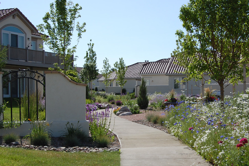 This is an example of a mediterranean landscaping in Denver.