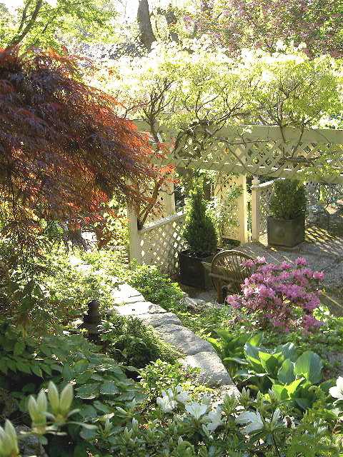 This is an example of an eclectic garden in New York.
