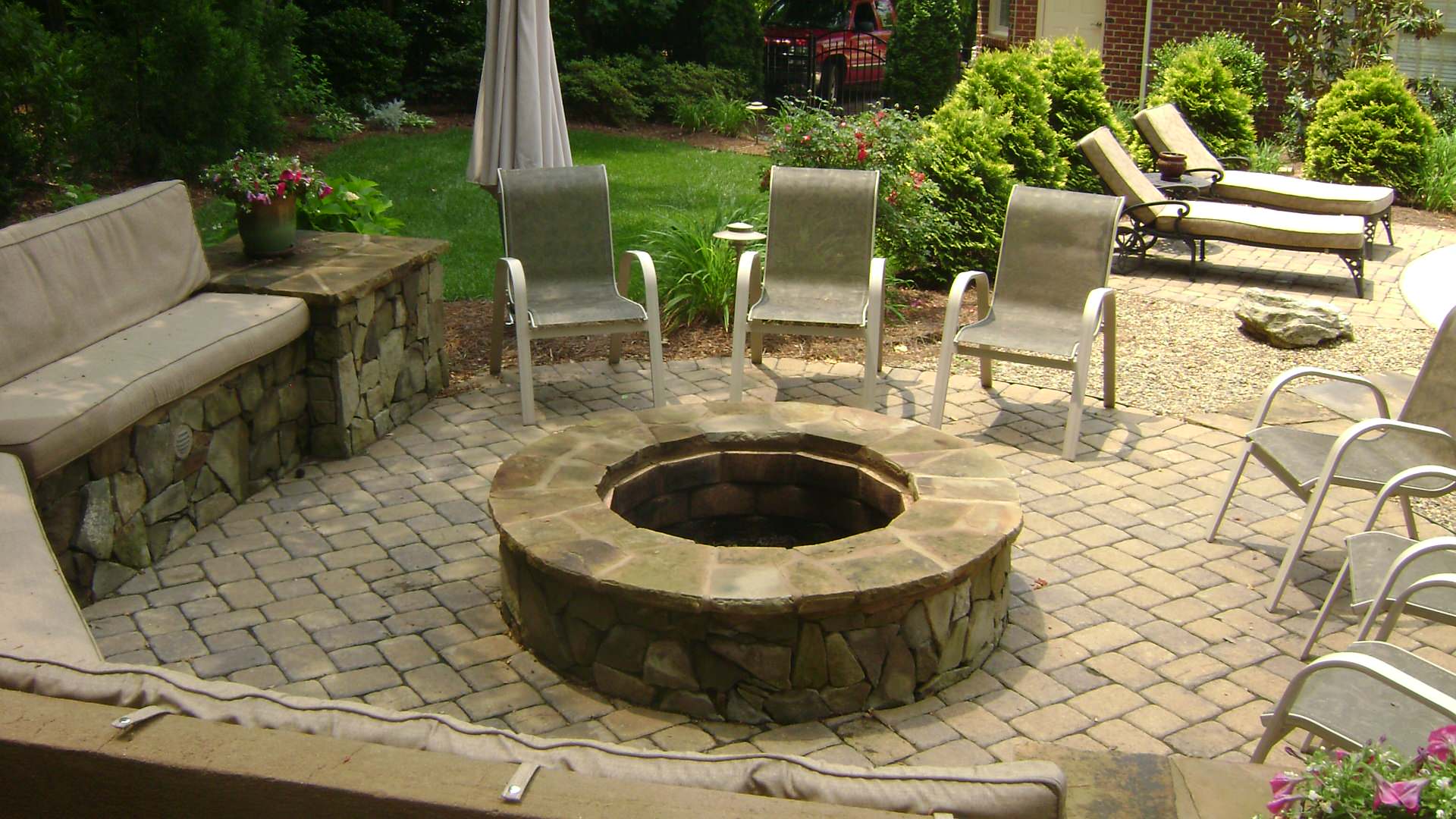 Matthews, NC Fire Pit - Traditional - Landscape - Charlotte - by Fine Edge Landscape  Design | Houzz