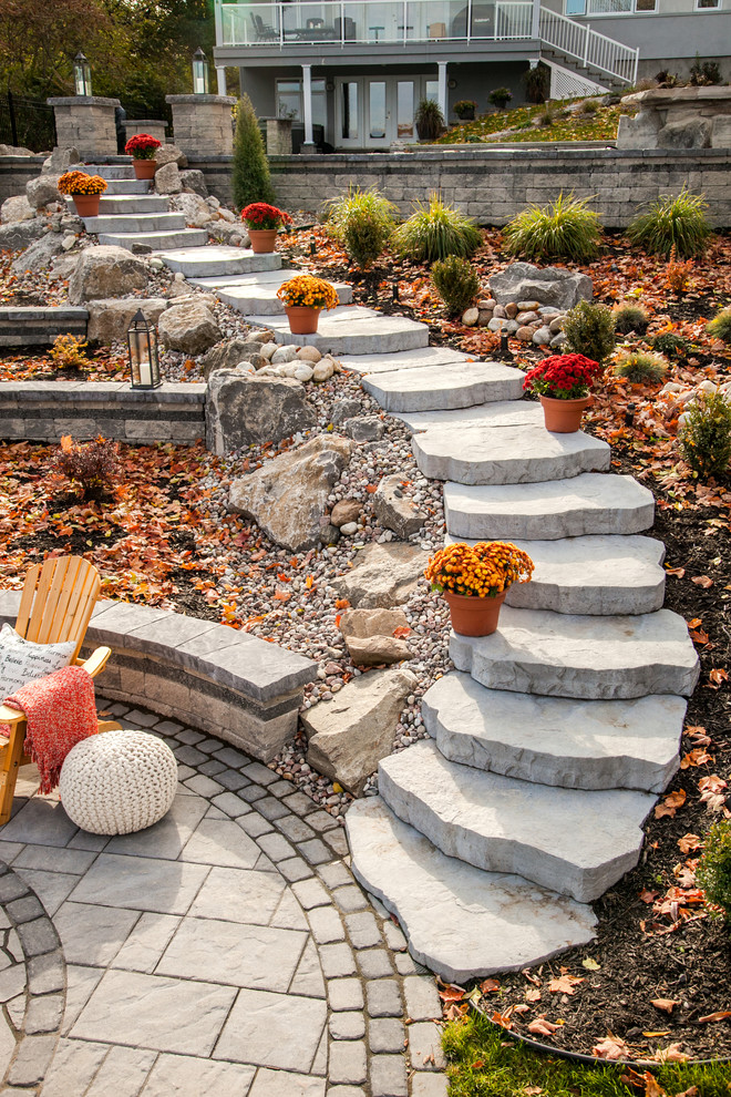 This is an example of a traditional sloped garden steps in Philadelphia.