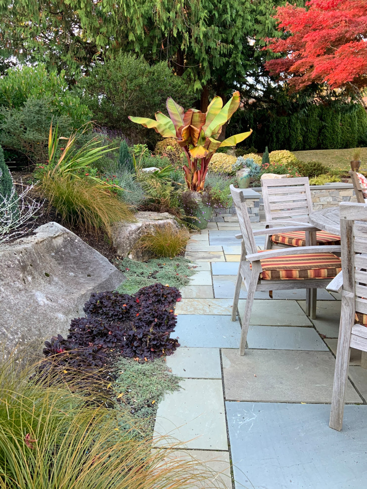 Inspiration for a mid-sized transitional backyard landscaping in Seattle.