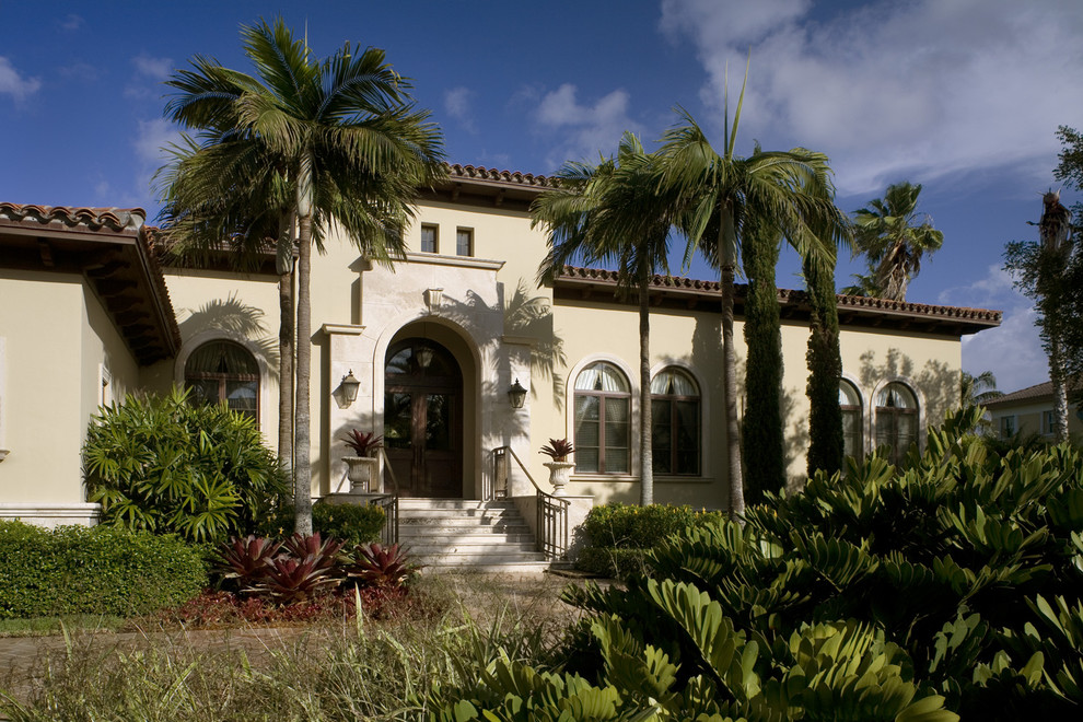 This is an example of a mediterranean landscaping in Miami.