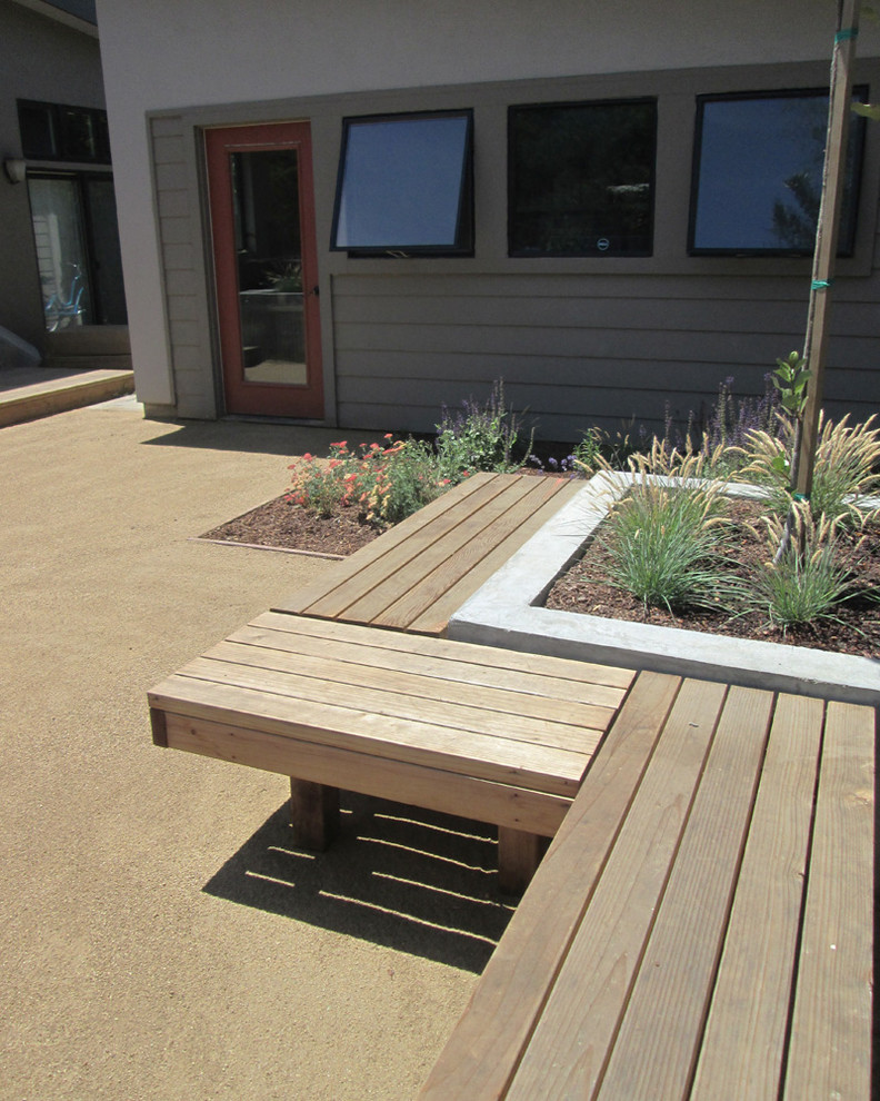 Idee per un piccolo giardino xeriscape moderno esposto in pieno sole dietro casa in estate