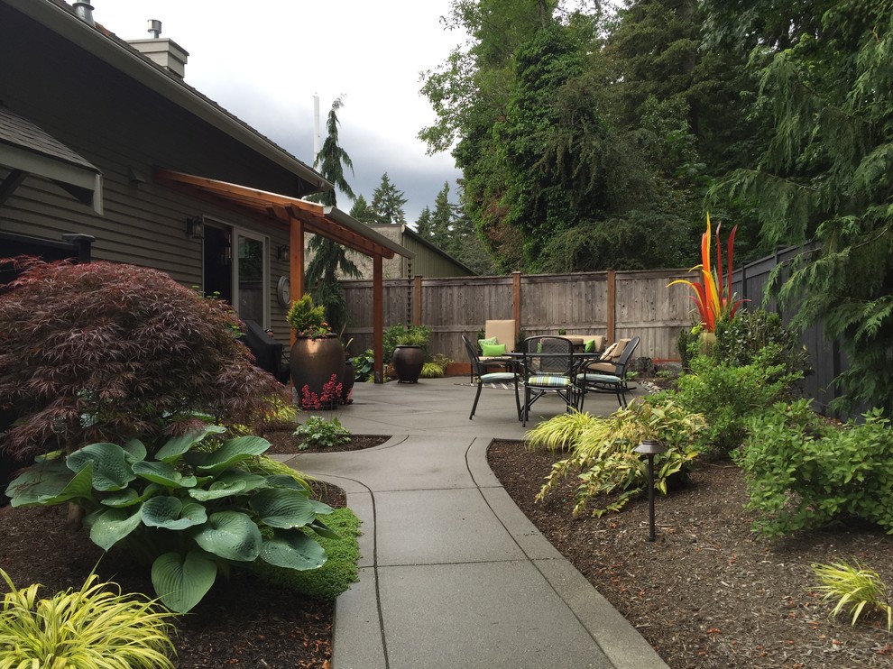 Mercer Island Cut Concrete Patio Jardín Seattle de Sublime Garden