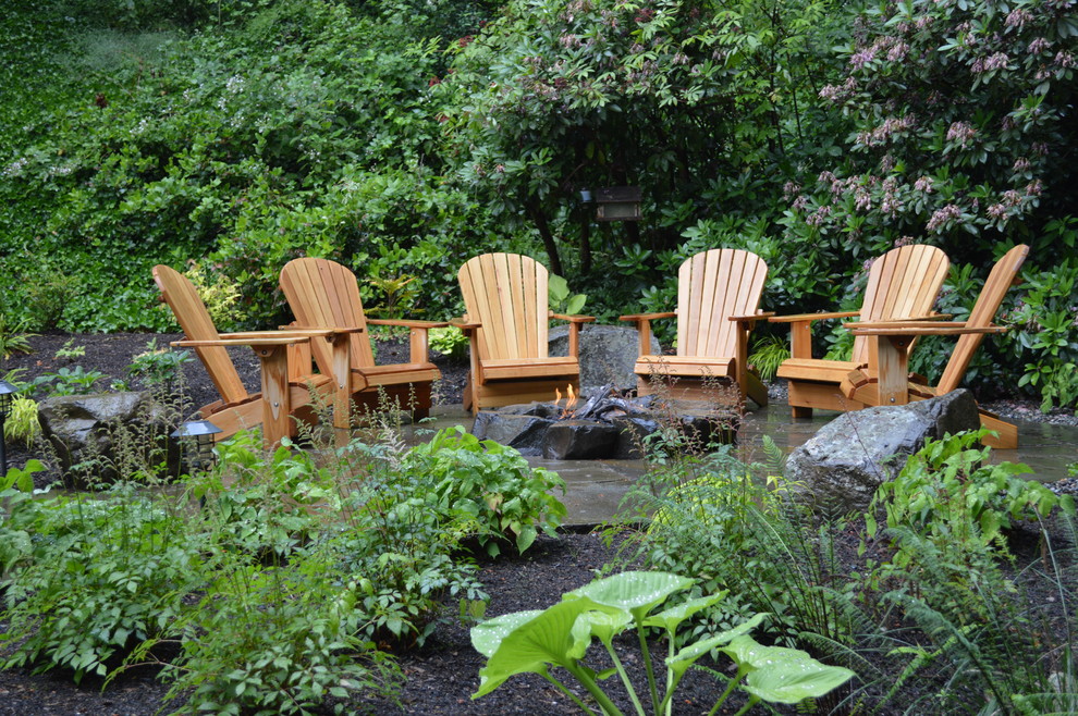 Mercer Island Firepit and Spa Landscape Seattle by Sublime Garden