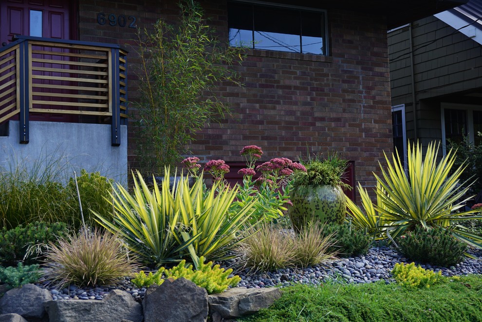 Inspiration for a mid-century modern landscaping in Seattle.