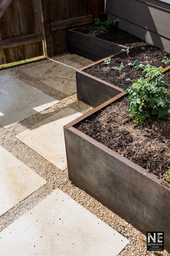 Foto di un piccolo giardino minimalista in cortile con pavimentazioni in cemento