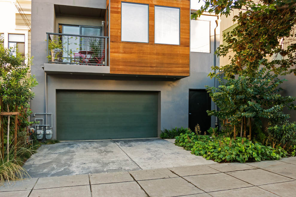 Idee per un piccolo giardino minimalista esposto a mezz'ombra davanti casa con un ingresso o sentiero e pavimentazioni in cemento