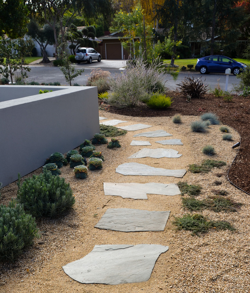 Modern Desert Style: a Water-Wise Front Yard Patio & Garden - Modern ...