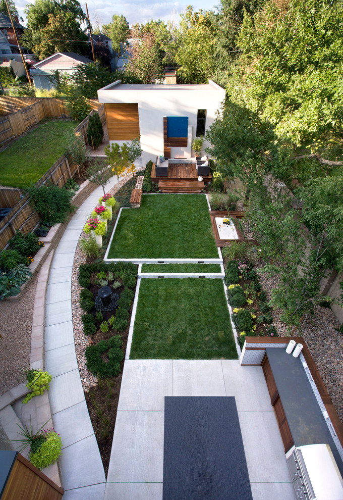 Inspiration for a medium sized contemporary back fully shaded garden in Denver.