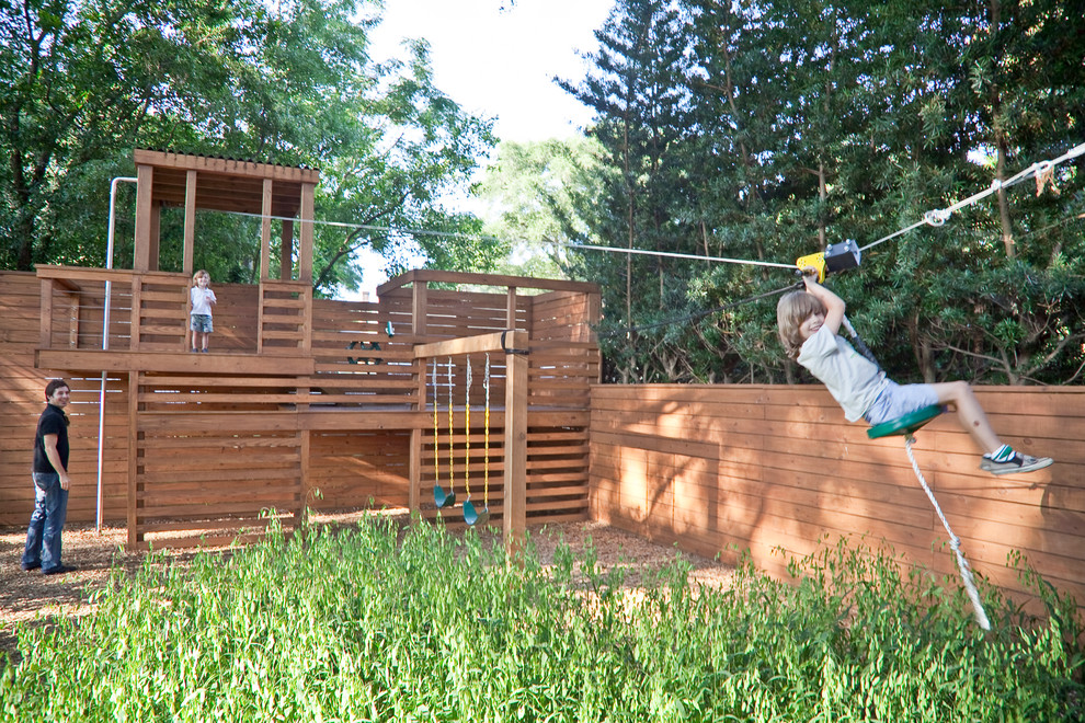 This is an example of a modern outdoor playset in Charleston.