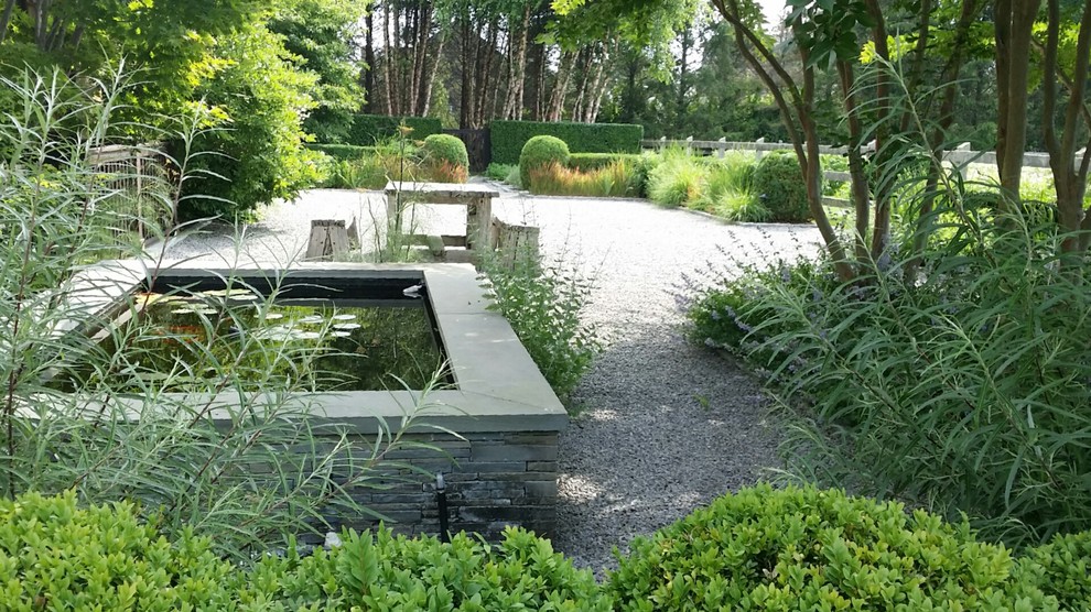 Inspiration for a world-inspired raised pond in New York.