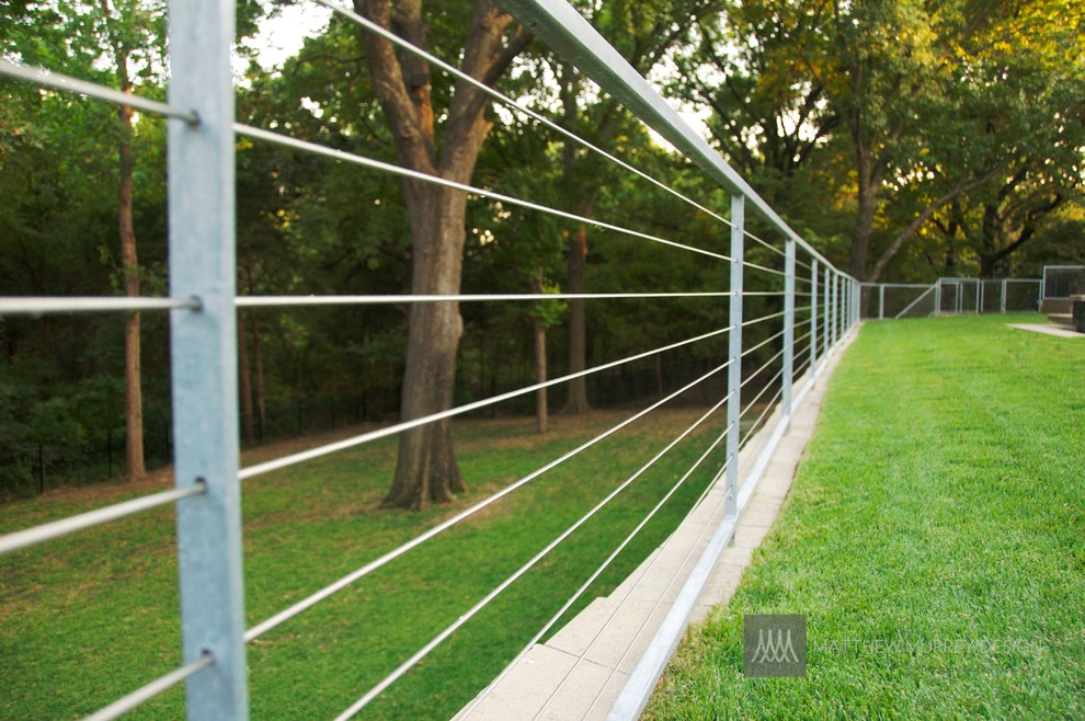 Modern Steel and Wire Cable Fence Modern Landscape Dallas by Matthew Murrey Design Houzz
