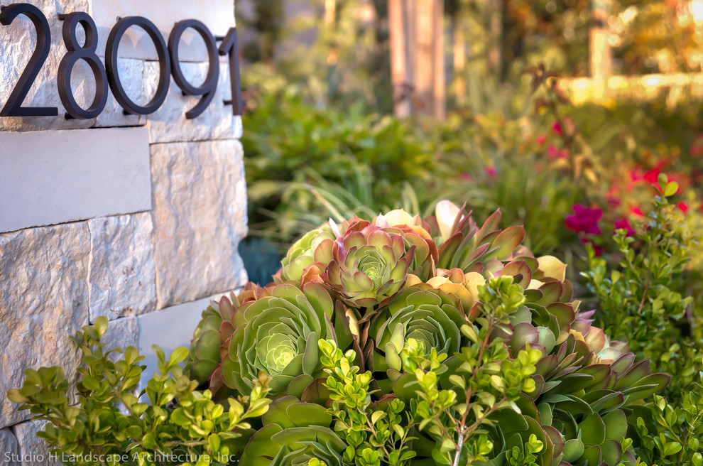 Modern Steel House Numbers Contemporary Landscape Orange County