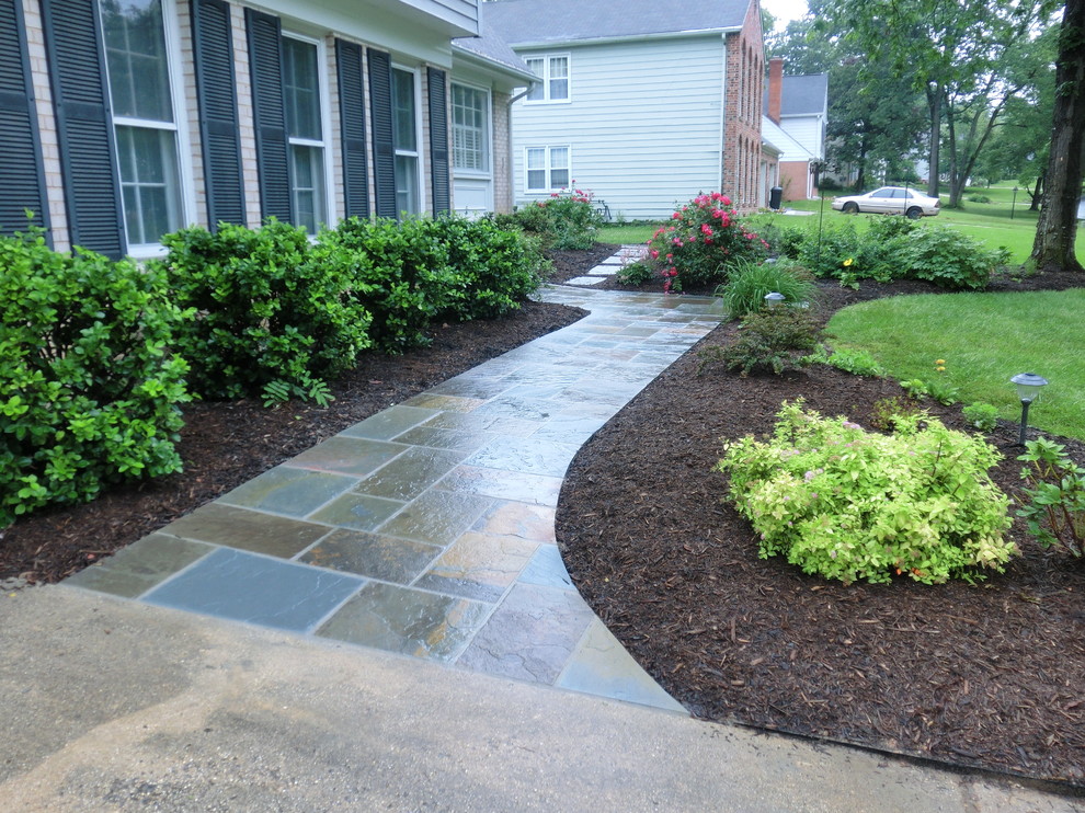 Mortared Flagstone Walk Contemporary Landscape Seattle by Green