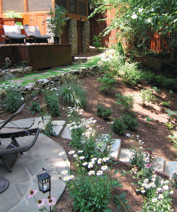 Myers Park Custom Back Yard Landscape Traditional Landscape