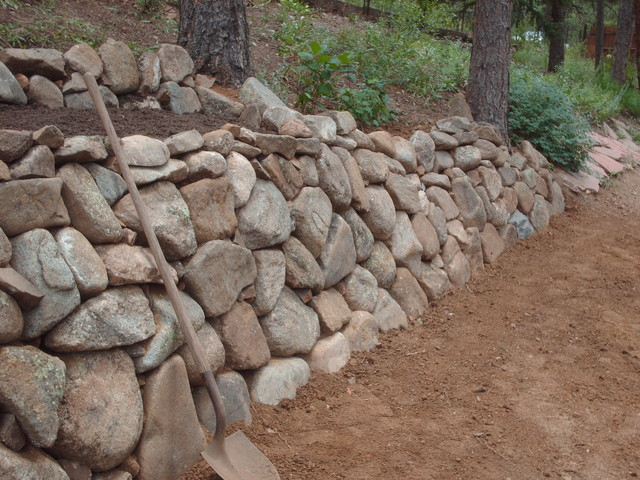 Natural Dry Stack Wall In Colorado By Mountaineer Landscaping And Painting Llc Traditional Garden Denver Houzz Ie - What Is A Dry Stack Wall