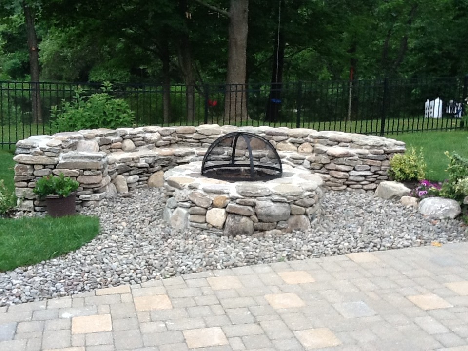 Natural Stone Fire Pit Traditional, Natural Stone Fire Pit Area