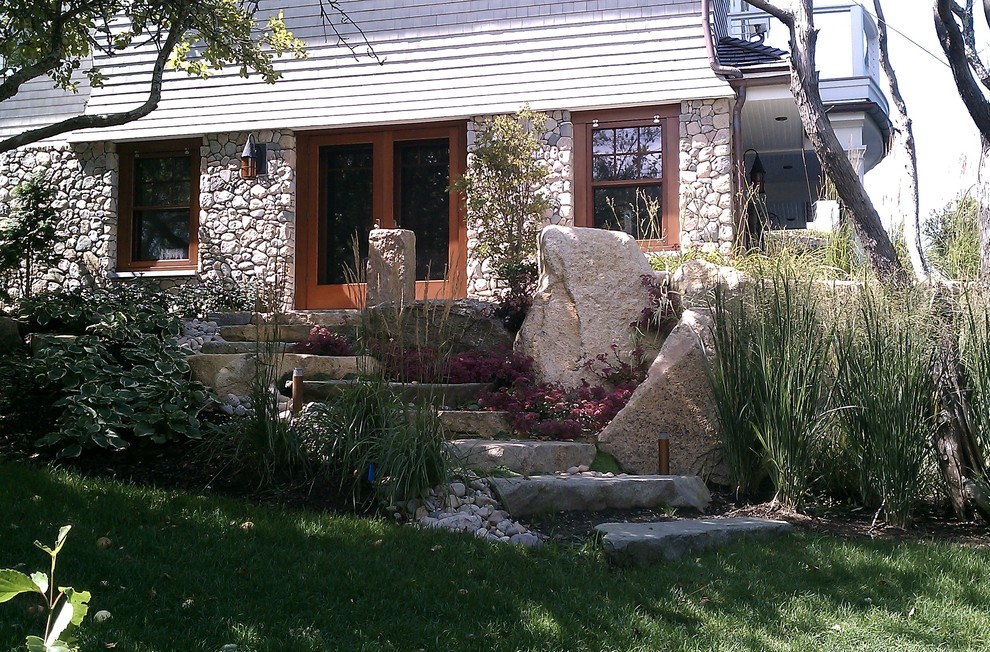 Natural Stone Steps - Traditional - Landscape - Boston - by Paul Massad ...