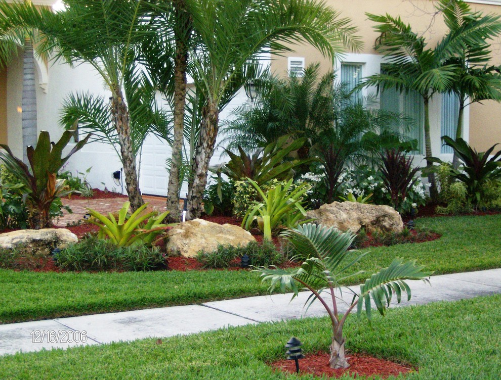 Inspiration for a tropical landscaping in Miami.