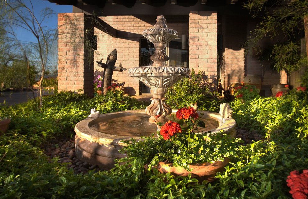 Old World Fountain Southwestern Landscape Phoenix by Exteriors