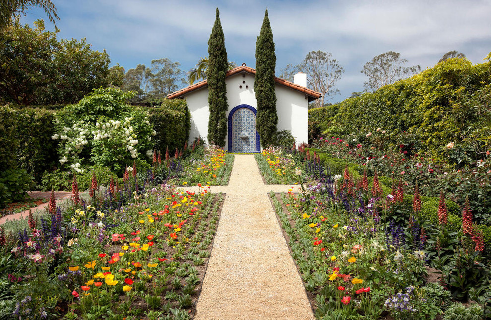 Design ideas for a mediterranean full sun garden path in Santa Barbara.