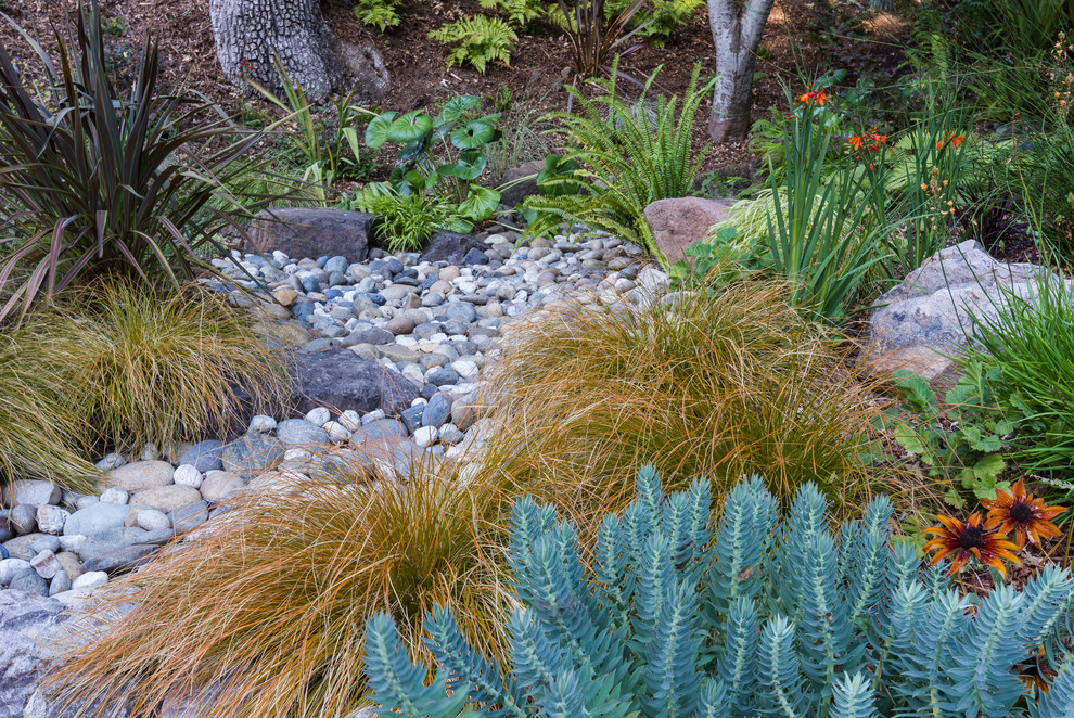 Mittelgroßer Klassischer Vorgarten mit Natursteinplatten in San Francisco