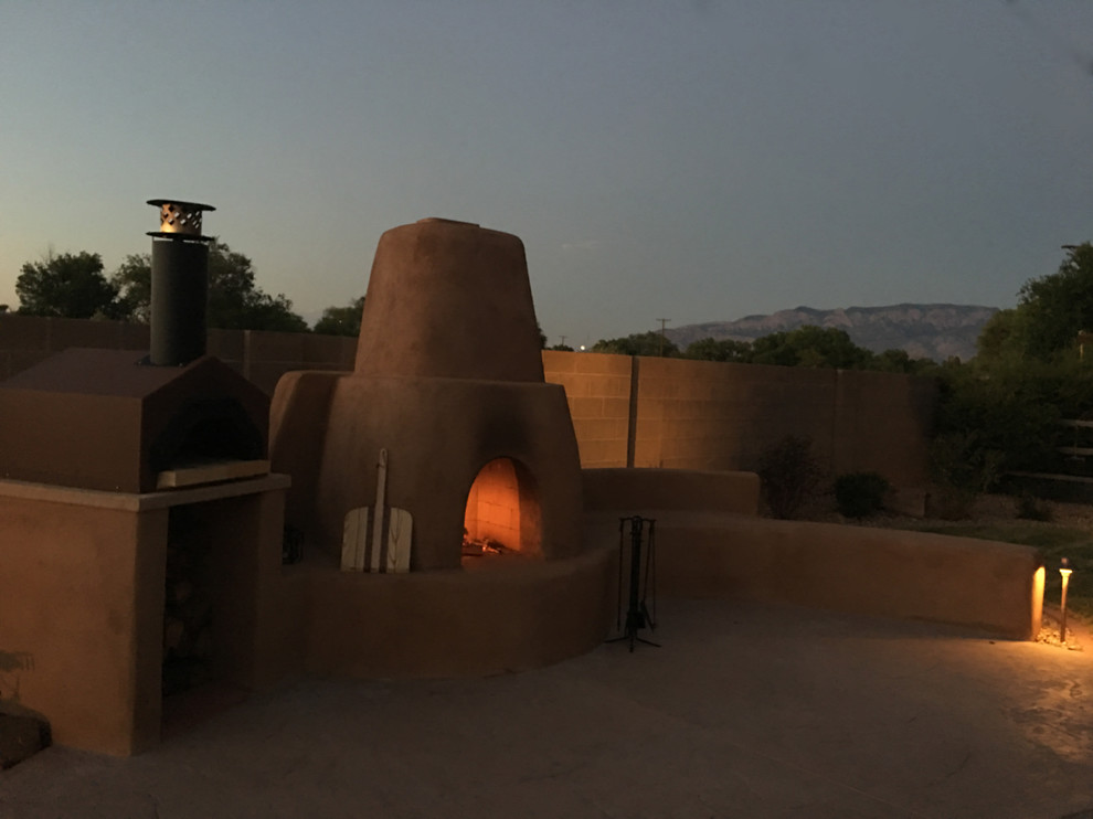 Outdoor Fireplace And Oven Southwestern Landscape Albuquerque