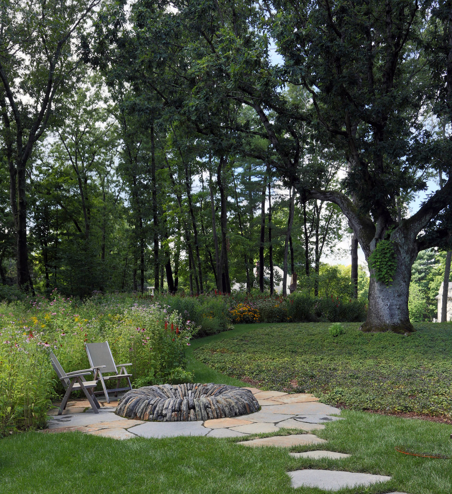This is an example of a contemporary stone landscaping in Boston.