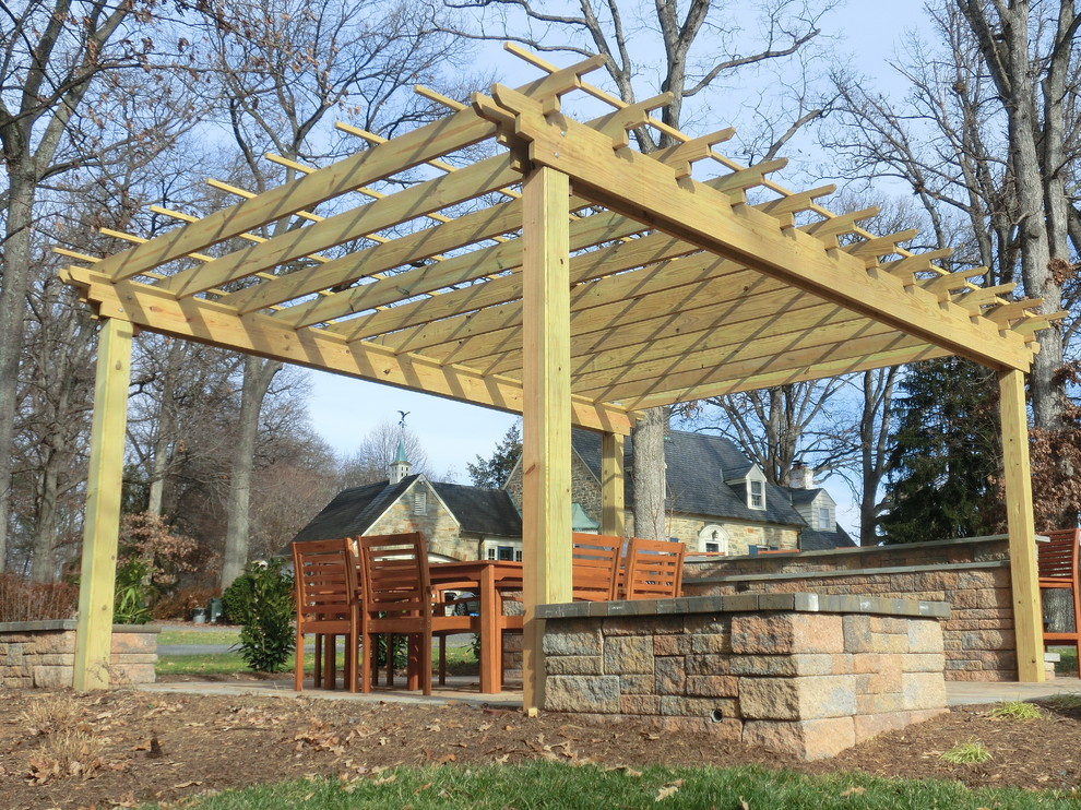 Outdoor Pergolas and Wood Structures Traditional Landscape