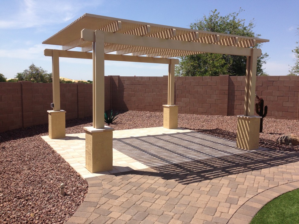 This is an example of a concrete paver landscaping in Phoenix.