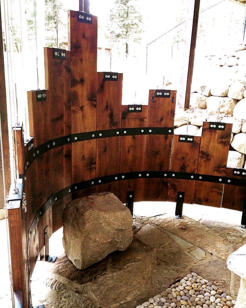 Outdoor Shower Enclosure Rustic Landscape Minneapolis by Liv4