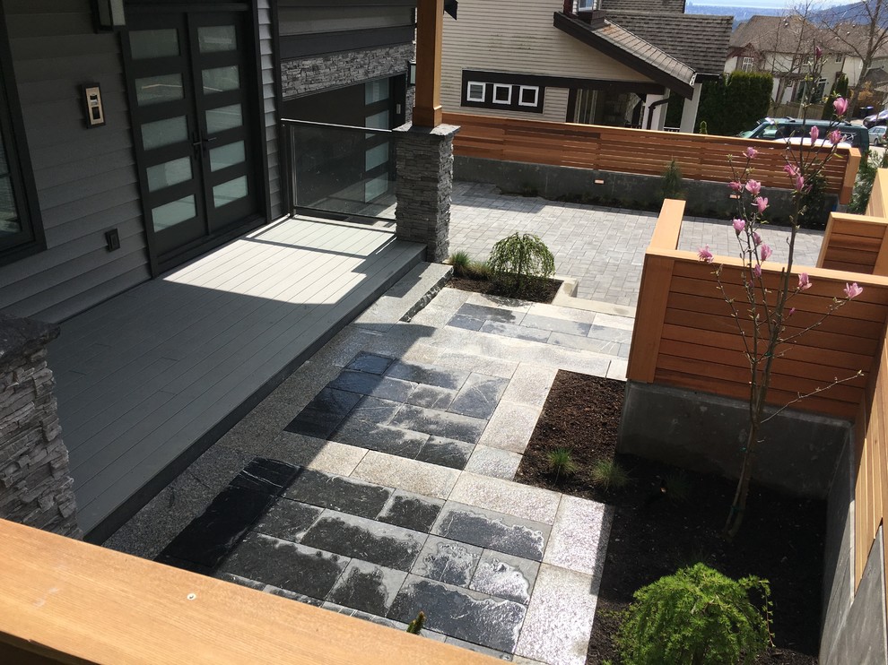 Overview - courtyard, front entry area, porch & driveway ...