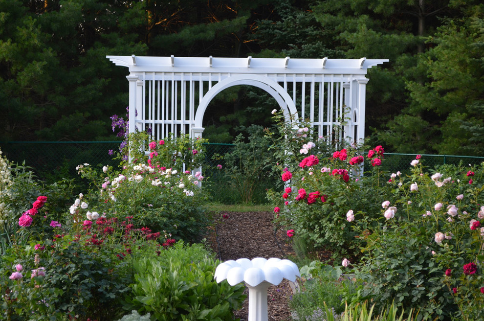 Idee per un giardino formale american style esposto in pieno sole di medie dimensioni e dietro casa in primavera