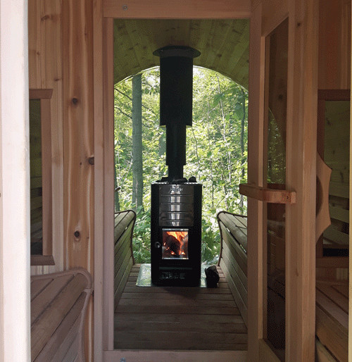 Panoramic Red Cedar Saunas of New England Landscape Boston by Oasis Hot Tub & Sauna of New