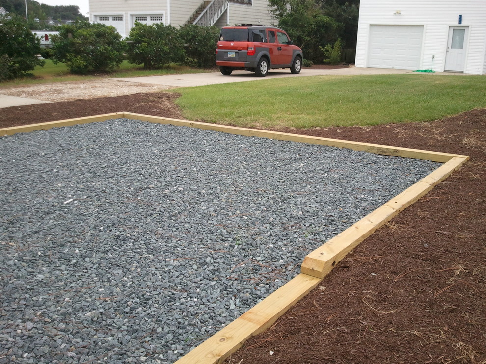 Parking Pads & Retainers/posts Beach Style Landscape Other by Living Oaks Landscaping