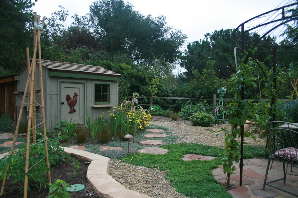Design ideas for a mediterranean landscaping in Santa Barbara.