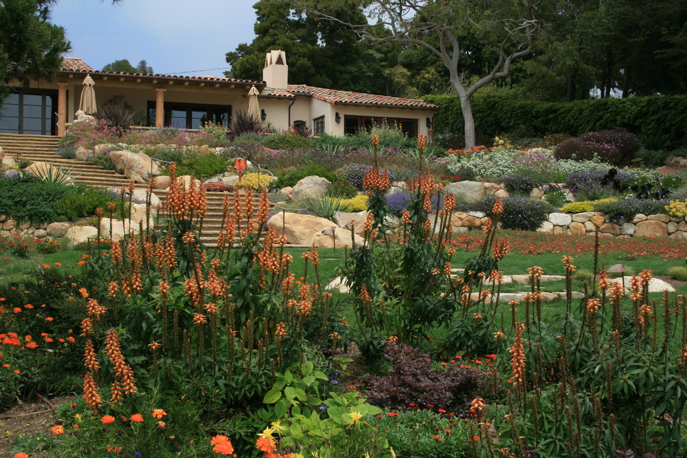 This is an example of a mediterranean landscaping in Santa Barbara.