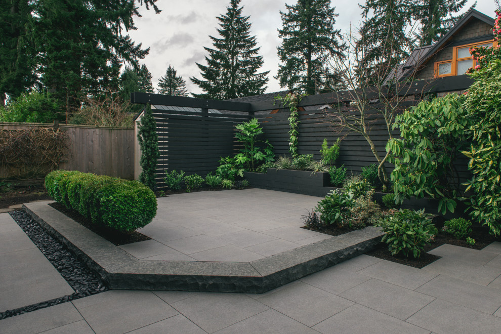 Modern back garden in Vancouver.